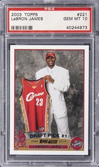 2003-04 Topps #221 LeBron James Rookie Card – PSA GEM MT 10